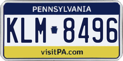 PA license plate KLM8496