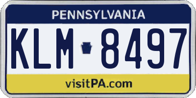 PA license plate KLM8497