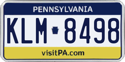PA license plate KLM8498