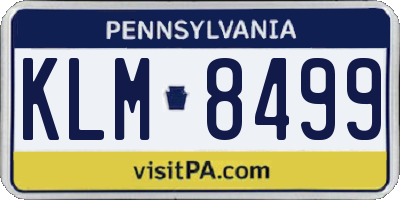 PA license plate KLM8499