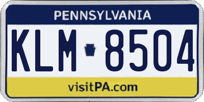 PA license plate KLM8504
