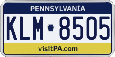 PA license plate KLM8505