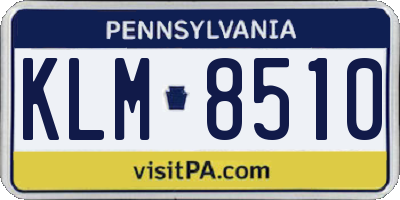 PA license plate KLM8510