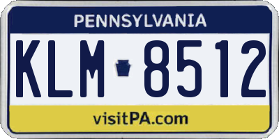 PA license plate KLM8512