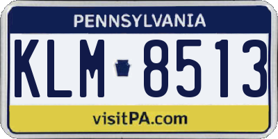 PA license plate KLM8513