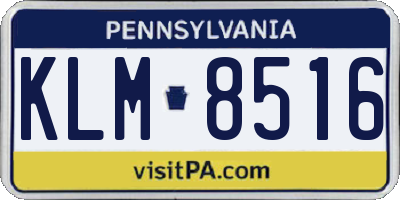 PA license plate KLM8516