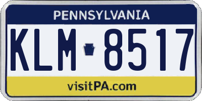 PA license plate KLM8517
