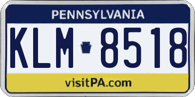 PA license plate KLM8518