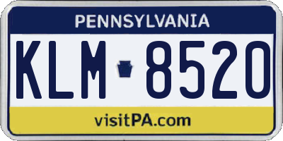PA license plate KLM8520