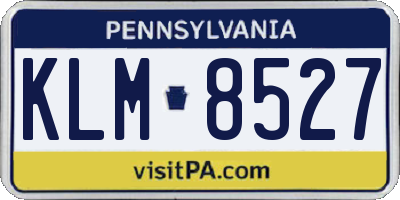 PA license plate KLM8527