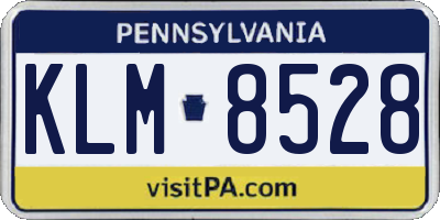 PA license plate KLM8528