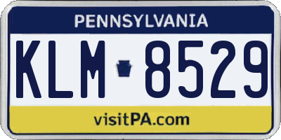 PA license plate KLM8529