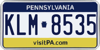 PA license plate KLM8535