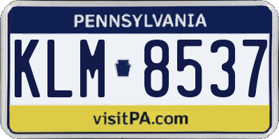 PA license plate KLM8537