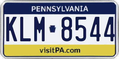 PA license plate KLM8544