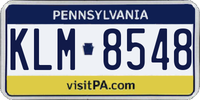 PA license plate KLM8548