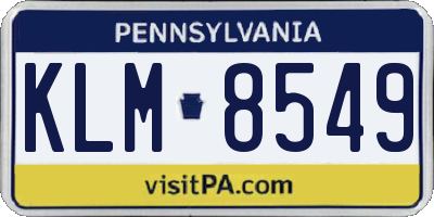 PA license plate KLM8549