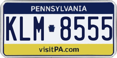PA license plate KLM8555