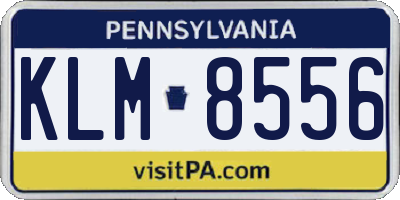 PA license plate KLM8556