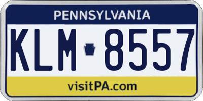 PA license plate KLM8557