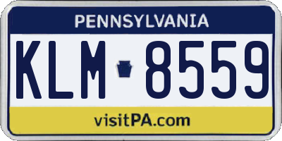 PA license plate KLM8559