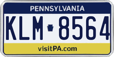 PA license plate KLM8564