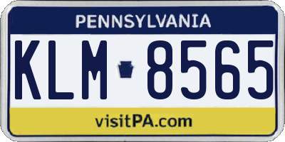 PA license plate KLM8565
