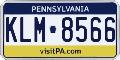 PA license plate KLM8566