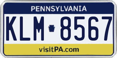 PA license plate KLM8567