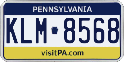 PA license plate KLM8568