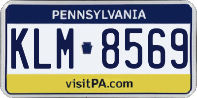 PA license plate KLM8569