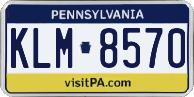 PA license plate KLM8570
