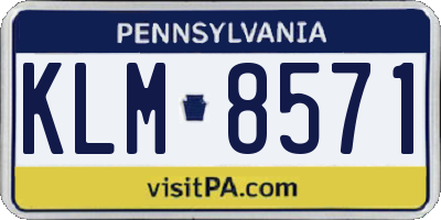 PA license plate KLM8571
