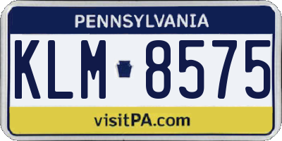PA license plate KLM8575