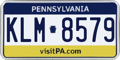 PA license plate KLM8579
