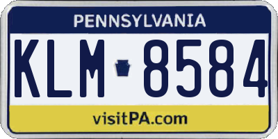 PA license plate KLM8584