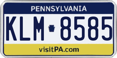 PA license plate KLM8585