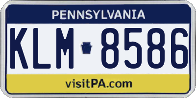PA license plate KLM8586