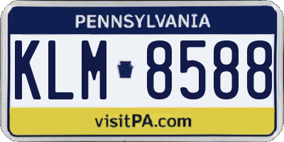 PA license plate KLM8588