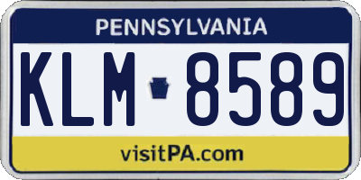 PA license plate KLM8589