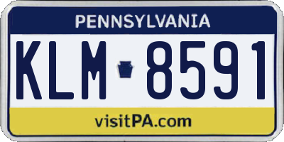 PA license plate KLM8591