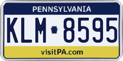 PA license plate KLM8595