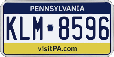 PA license plate KLM8596