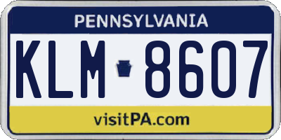 PA license plate KLM8607