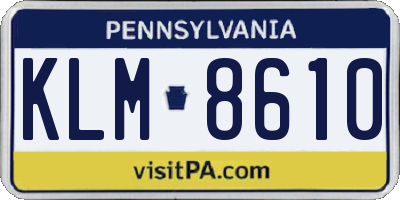 PA license plate KLM8610