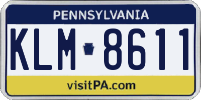PA license plate KLM8611