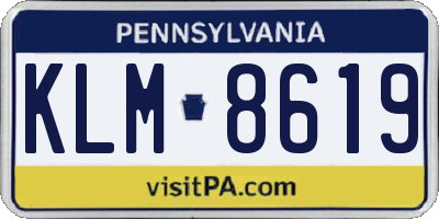 PA license plate KLM8619