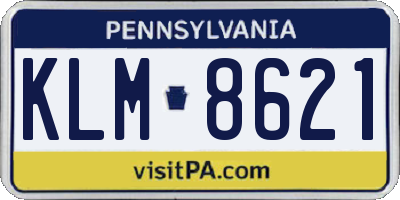 PA license plate KLM8621