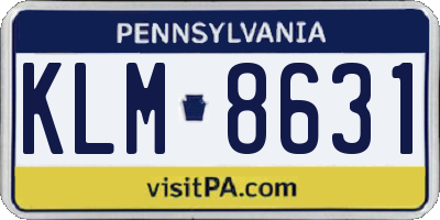 PA license plate KLM8631