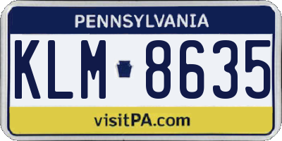 PA license plate KLM8635